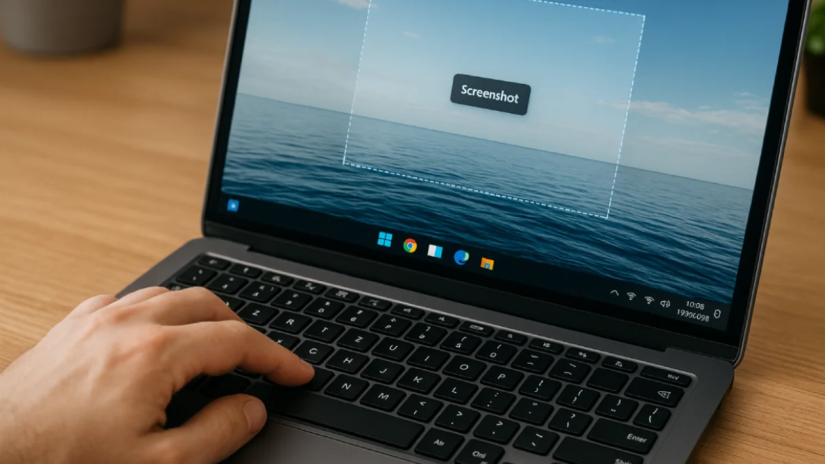 Ilustrasi simbolis cara ss di komputer dengan tampilan layar